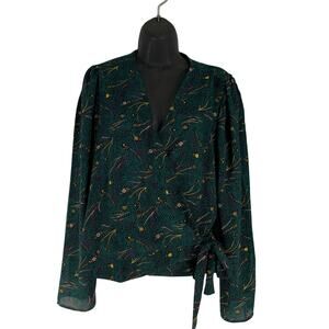 ModCloth Women's Wrap Around Floral Top Size Large